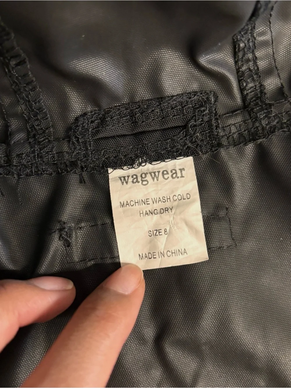 Wagwear Nylon Rainbreaker Hooded Jacket in Black - Size 8